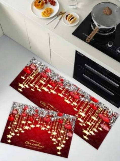 Kitchen Mat Set (3D)(2 pcs)(Christmas Message) - DMC Wholesale