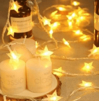 Battery Operated Star String Lights (20L)(3M)(Yellow) - DMC Wholesale
