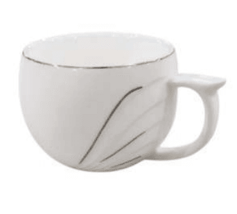 Porcelain Coffee or Tea Cups with Porcelain Saucers (12pcs)(150ml)(Design2)