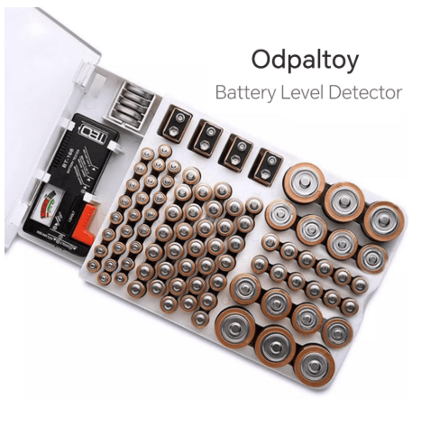 Battery Organizer Storage Case with Tester (excluding batteries)