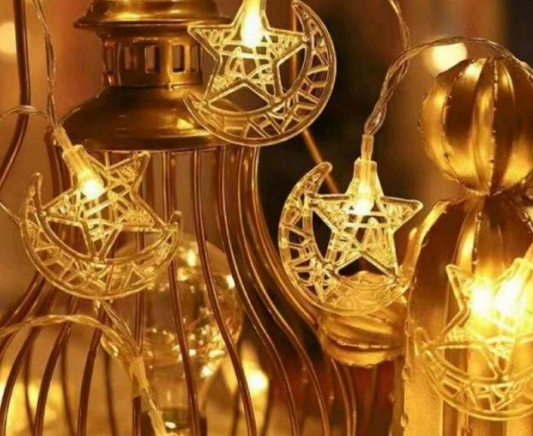 Star On Moon City Battery Operated String Lights (20L)(3M)(Yellow) (Copy)