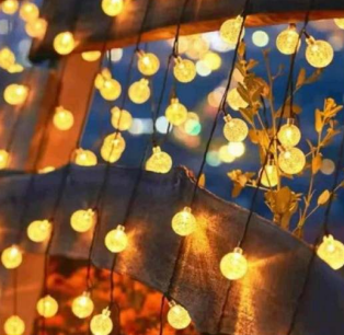 Solar Crystal Balls Lights (30L)(6M)(Yellow)