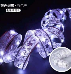 Ribbon Battery Operated String Lights (50L)(5M)(White)