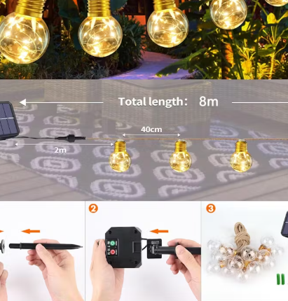 Solar Bulb String Light (8m)