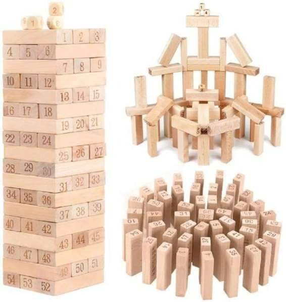 Wooden Stacking Tumbling Tower Blocks (Wood)