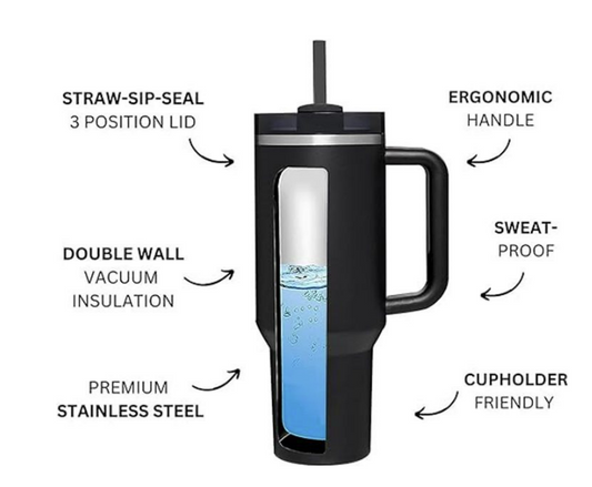Stainless Steel Vacuum Insulated Tumbler with Lid and Straw (1200ml)