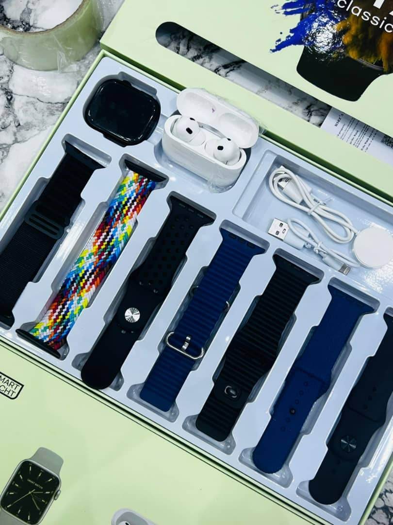 S9 smart watch with Airpod pro and 7 straps sets