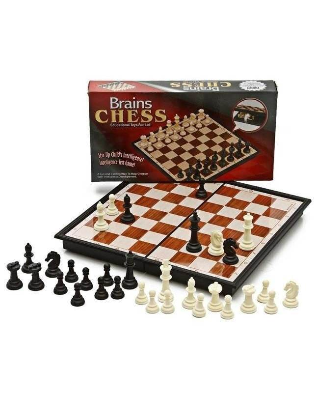 Brains Magnetic Chess Set with Foldable Chessboard