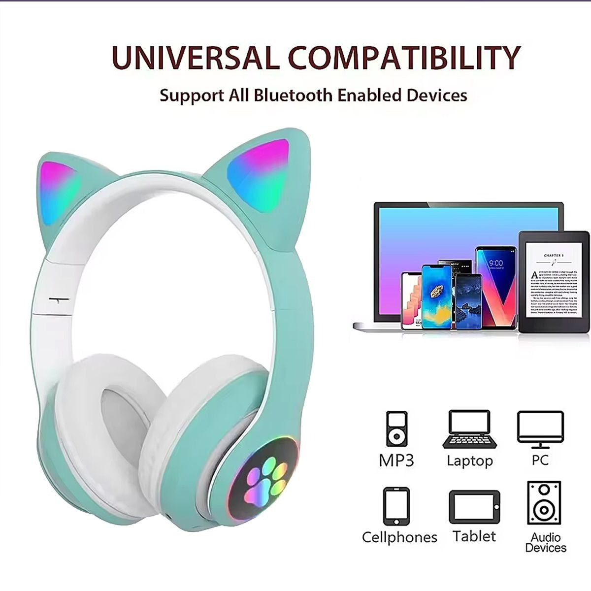 Cat Ear Bluetooth Headphones Headset
