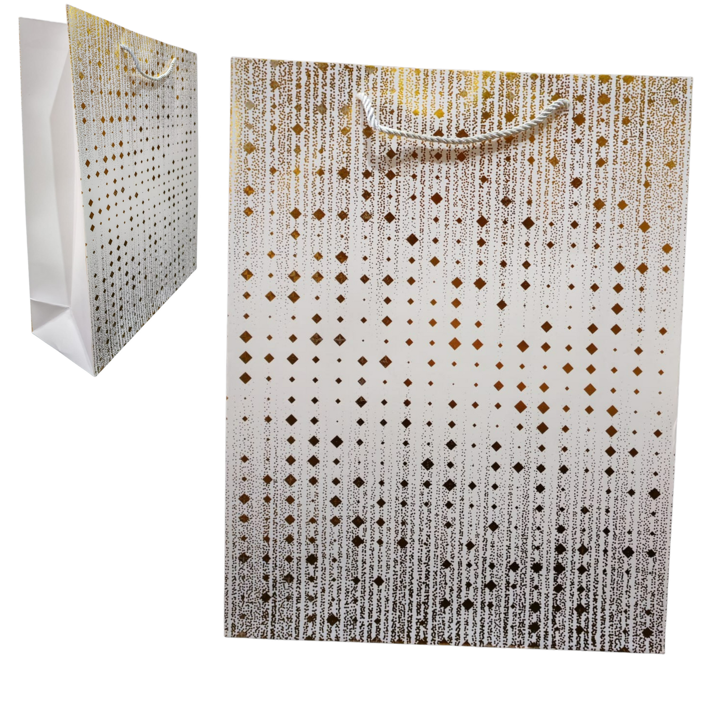 Radient White And Gold Gift Bag (Large)