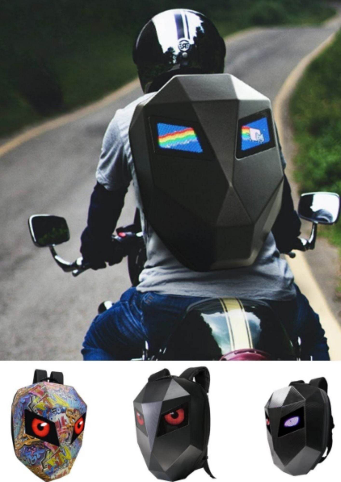 Backpack with Programmable Digital Screen