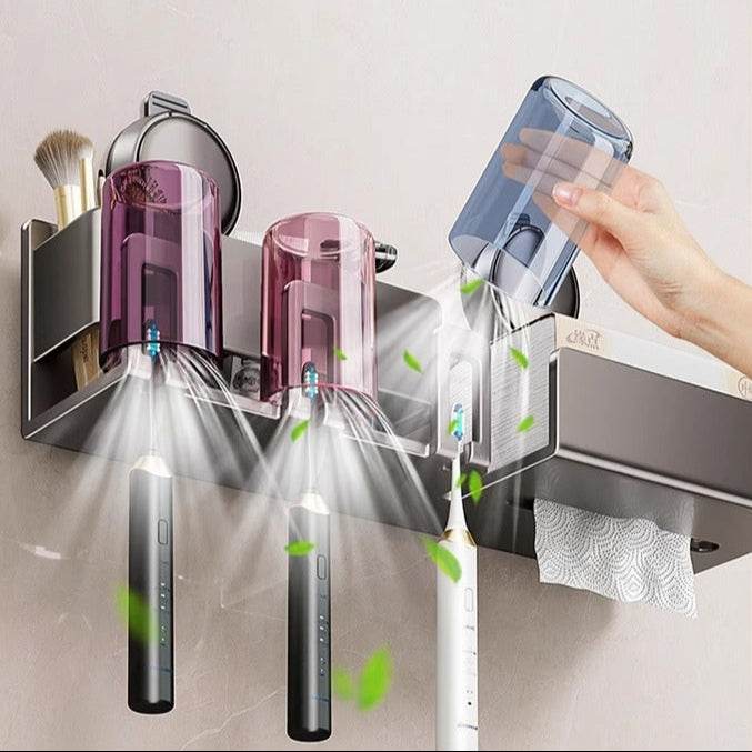 Tissue Box Wall-Mounted Bathroom Organiser (3 Compartment)