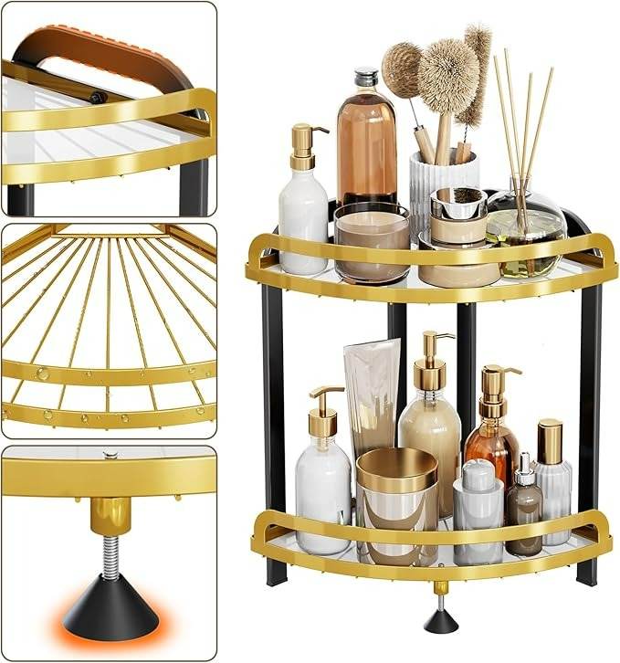 Wrought Iron Corner Kitchen or Bathroom Shelf (Each)