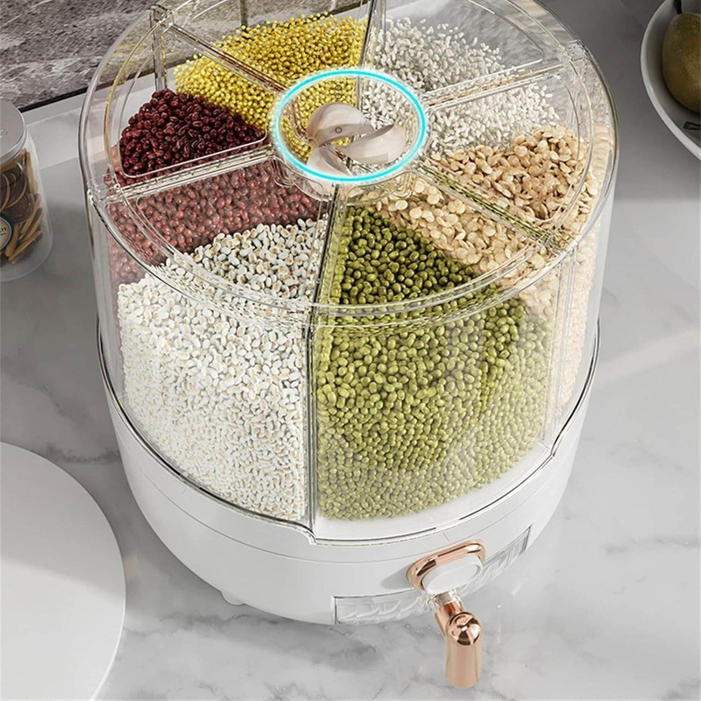 Rotating Grain Container Dispenser