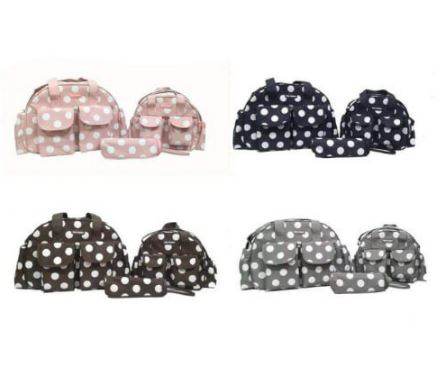 Polka Dot Baby Diaper Bag Set (3 pcs) - DMC Wholesale