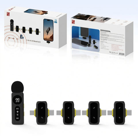 Wireless Microphone System with 4 Receivers