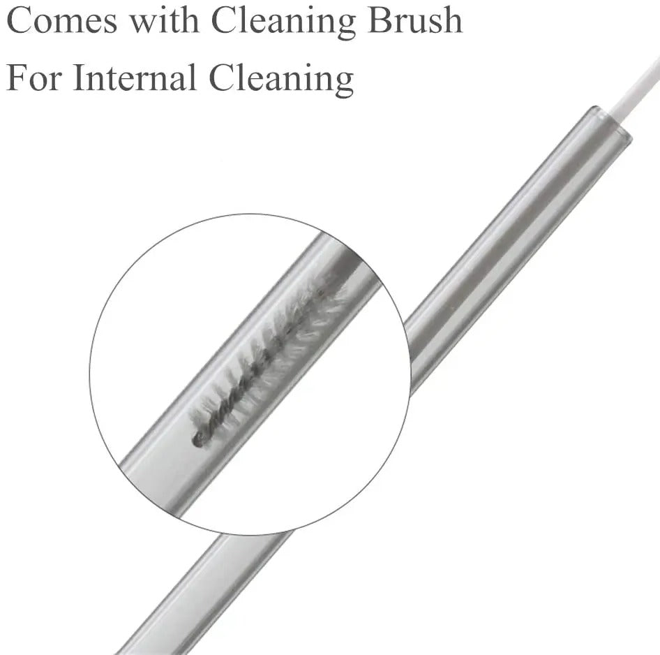 Clear Reusable Glass Straws (4 pcs)