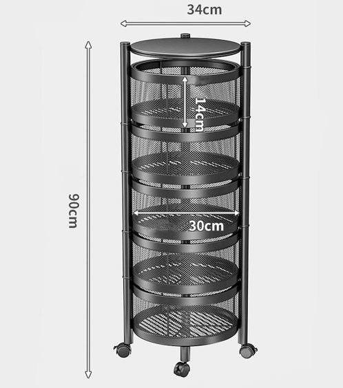 Round Rotating Layered Shelf Storage Rack (5 Tier)
