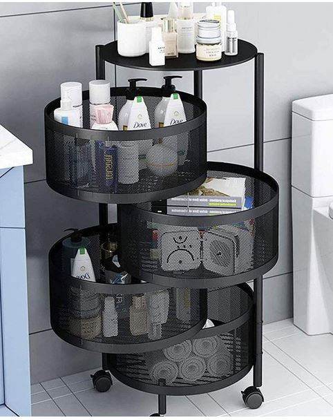 Round Rotating Layered Shelf Storage Rack (5 Tier)