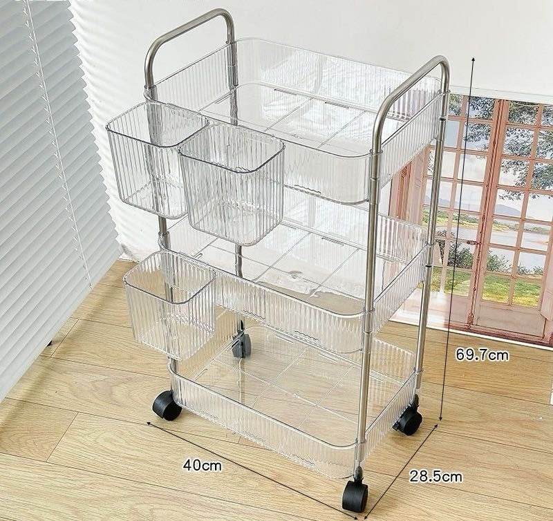 Multifunctional Home Storage Acrylic Trolley (3 Tier)