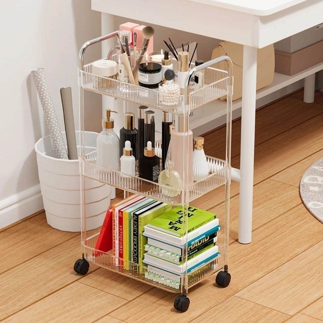 Multifunctional Home Storage Acrylic Trolley (3 Tier)