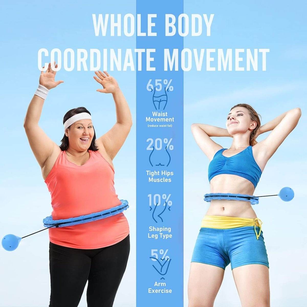 Smart Weighted Hula Hoop (Random Colour)