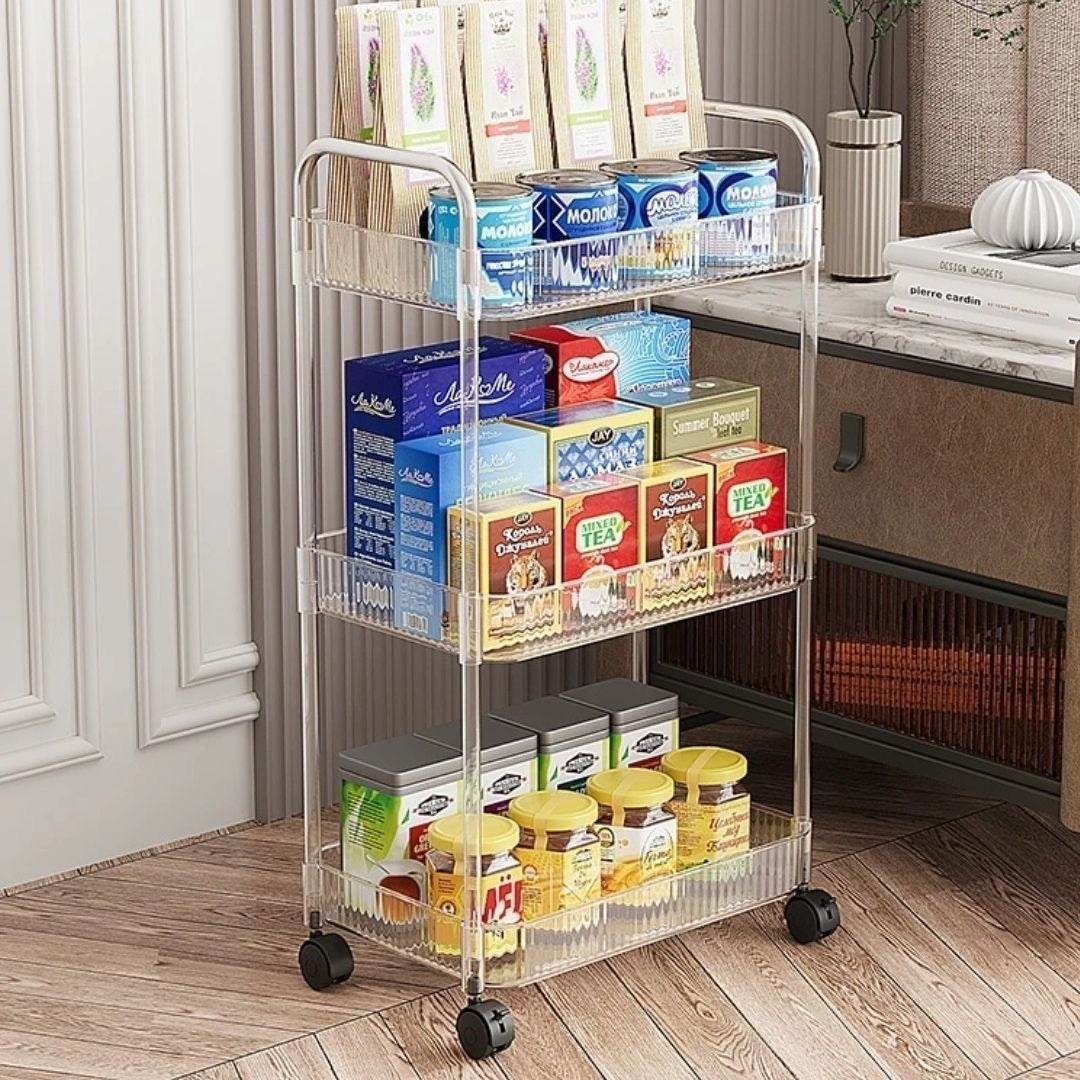Multifunctional Home Storage Acrylic Trolley (3 Tier)