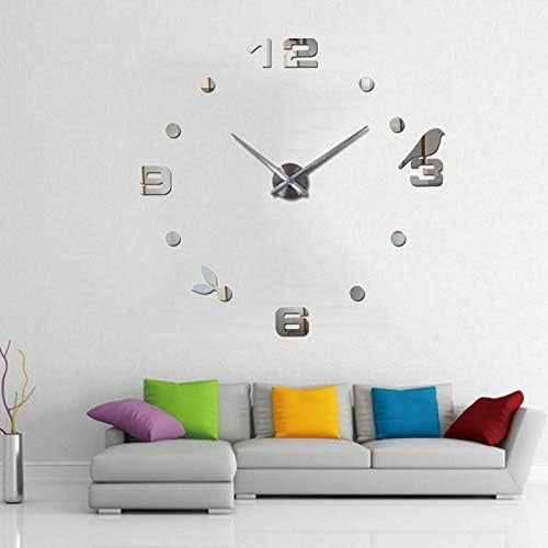 DIY Modern Bird 3D Wall Clock (Silver)(80-90cm)