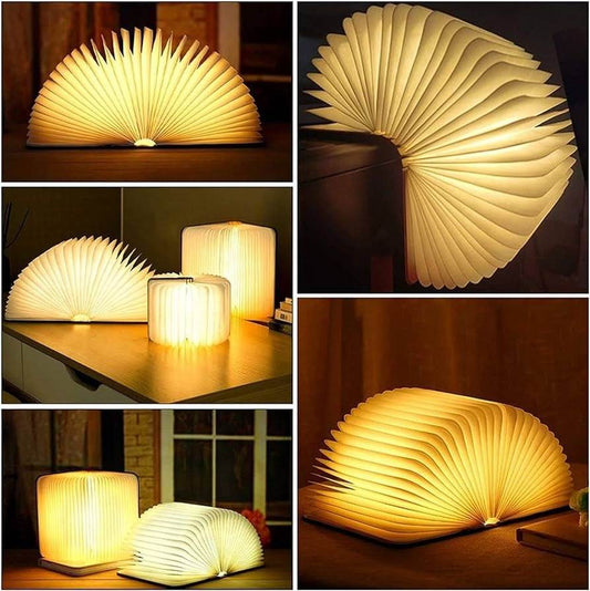 USB Rechargeable 3D LED Creative Wooden Book Night Light - DMC Wholesale
