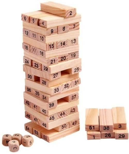 Wooden Stacking Tumbling Tower Blocks (Wood) - DMC Wholesale