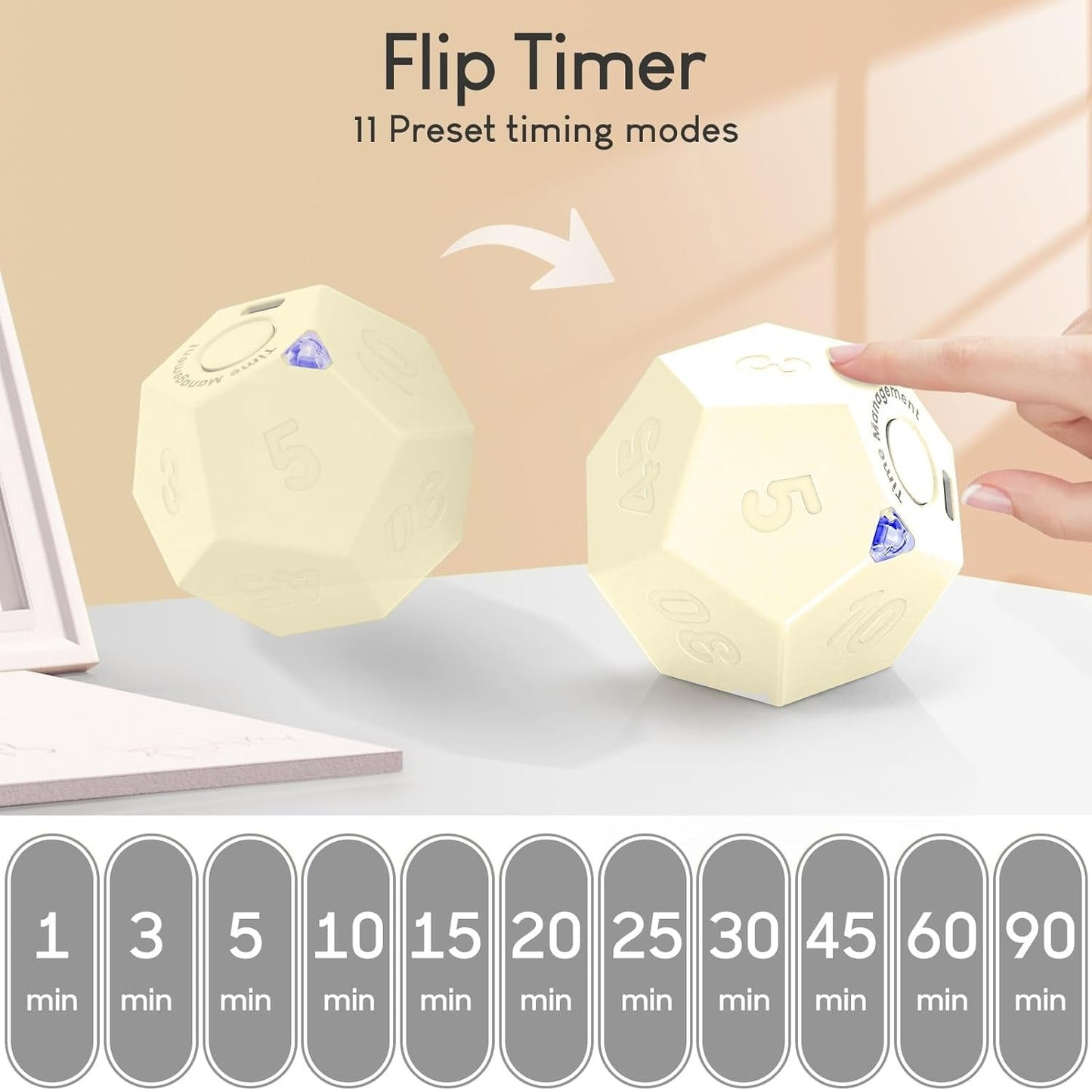 Rotating Cube Clock For Desk And Kitchen