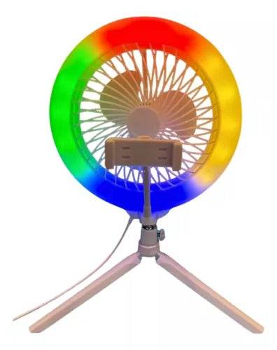 Broadcast Ring Light Fan With Tripod