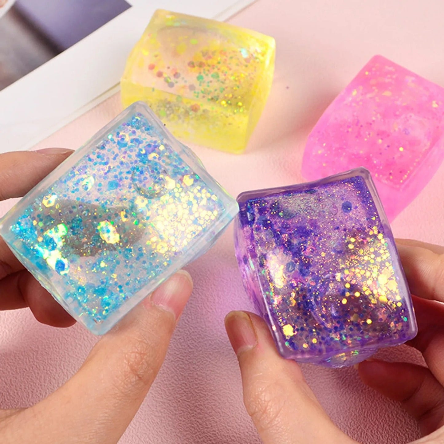 Silky Soft Sensory Ice Cube Squeeze Toy (Each)