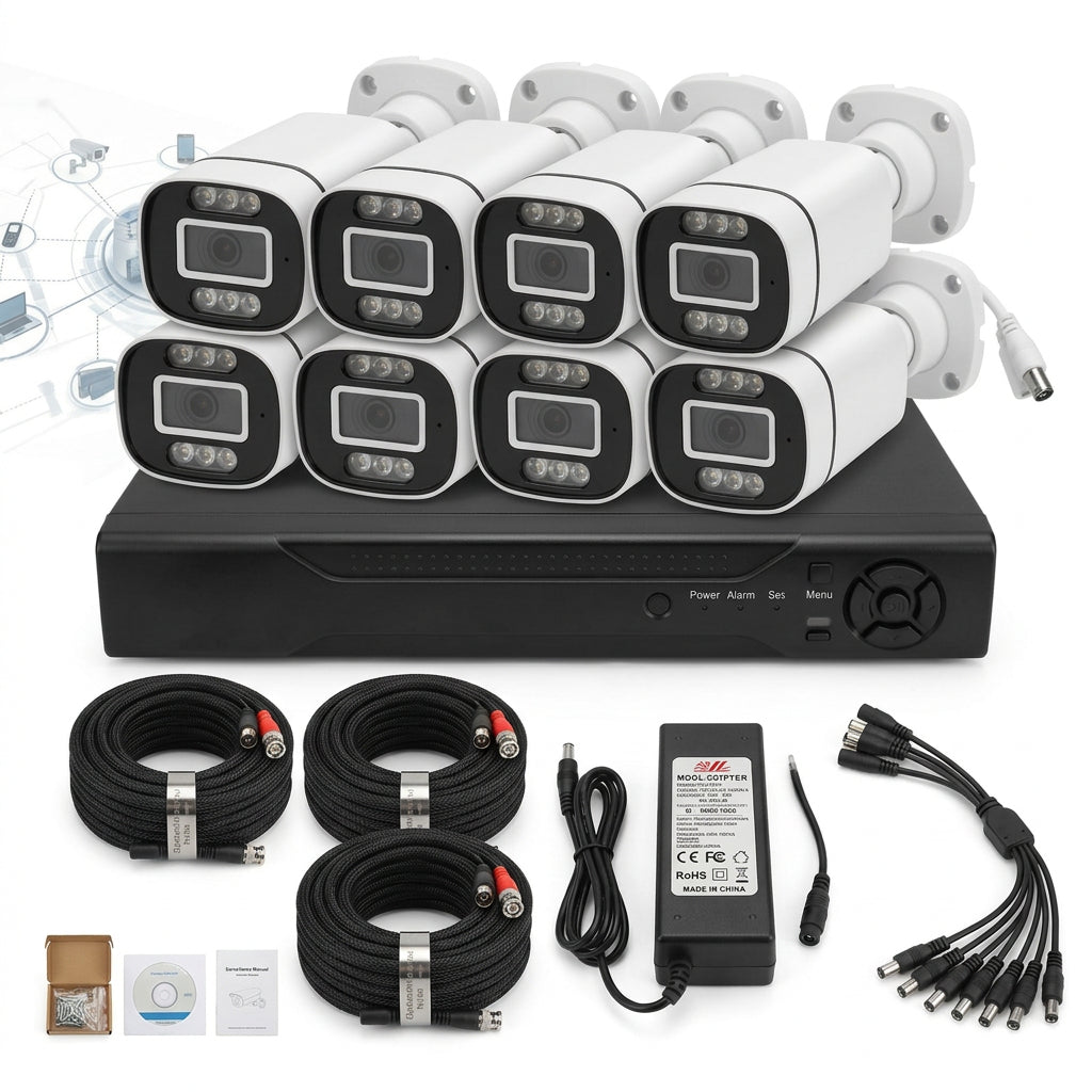 8-Camera PoE NVR Security Kit with Full-Colour Night Vision