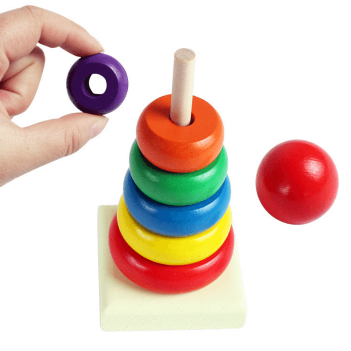 Colourful Wooden Stacking Tower (Small)