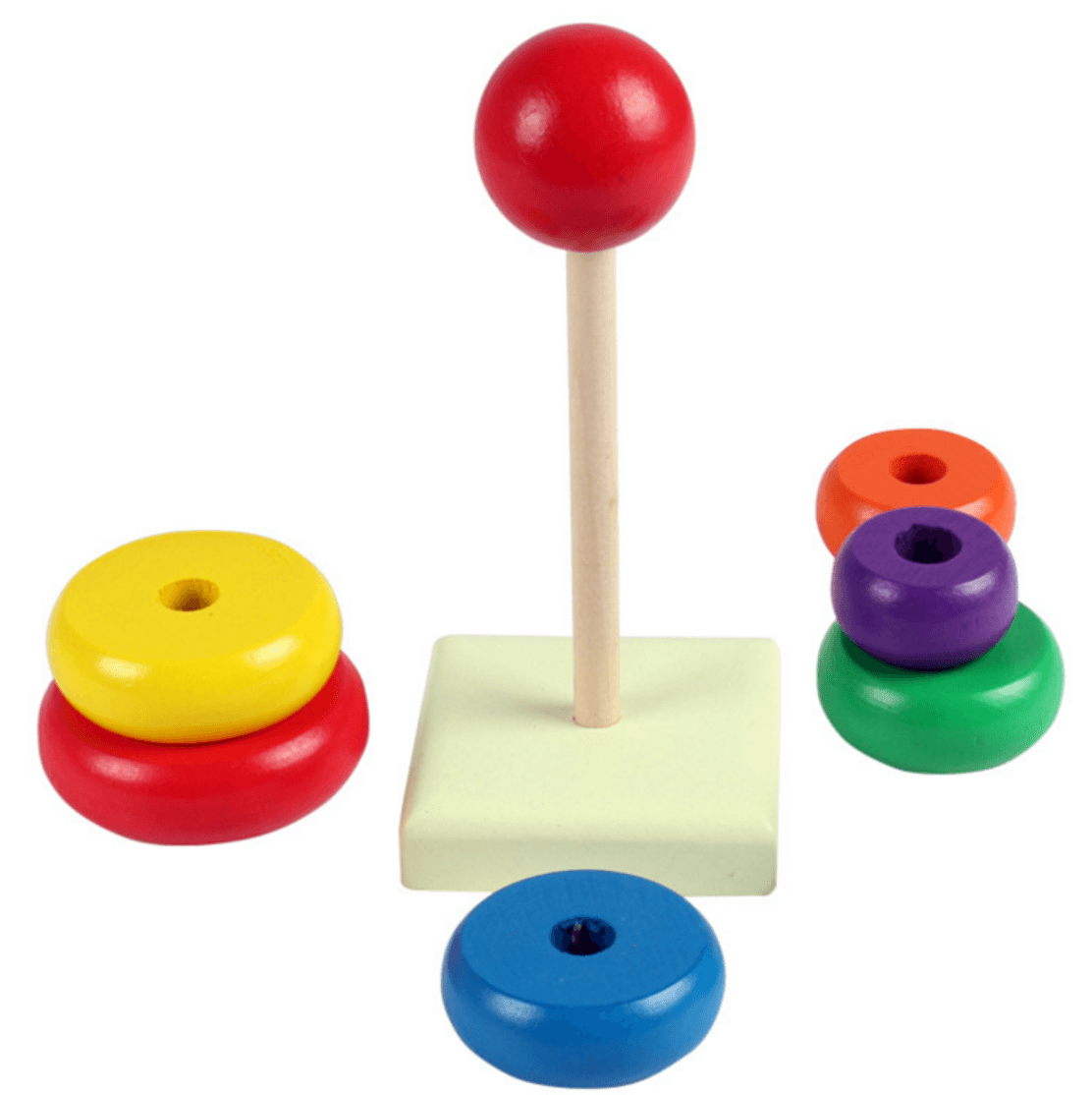 Colourful Wooden Stacking Tower (Small)
