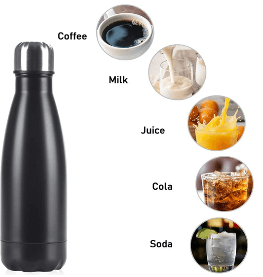 Double Wall Vacuum Insulated Stainless Steel Bottle (750ml)(Black) - DMC Wholesale