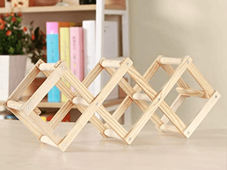 Foldable Wood Diamond-Shaped Wine Rack (5 Bottle) - DMC Wholesale