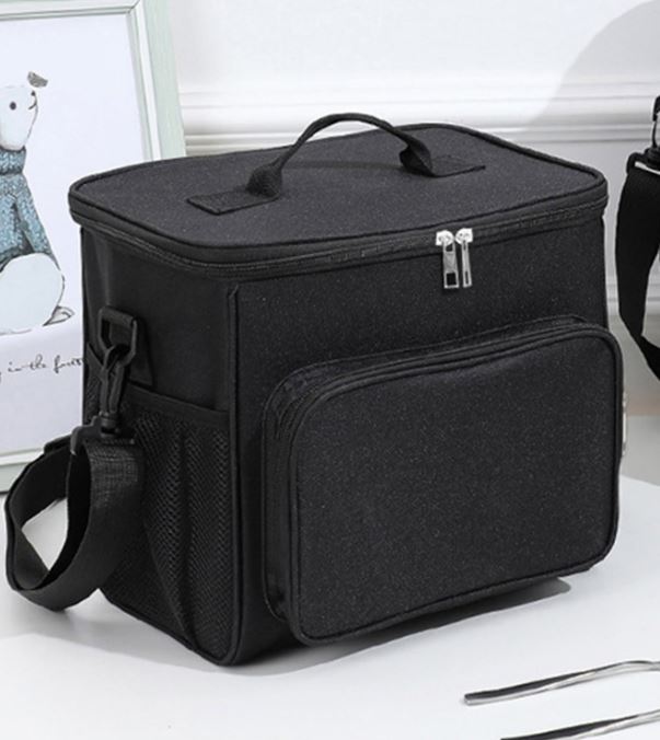 Portable Insulated Lunch Bag (Black)