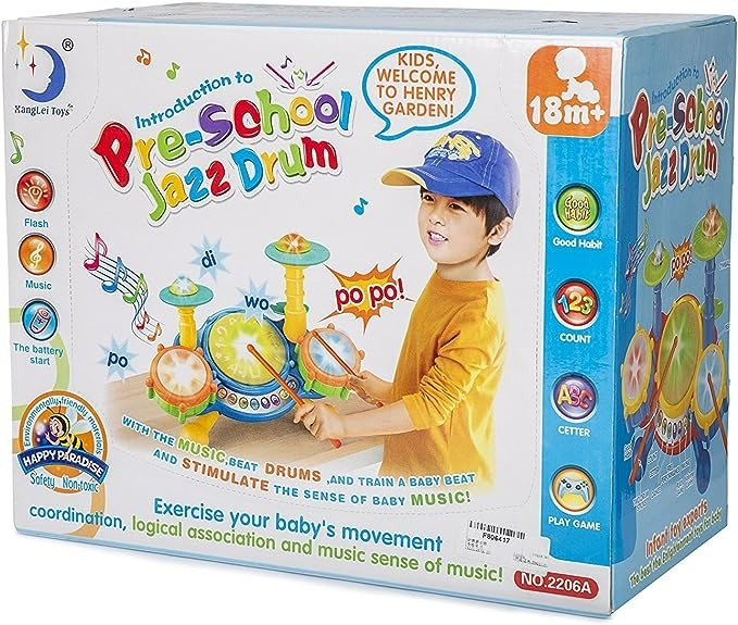 Big Beats Pre-School Jazz Drum Set with Preloaded Songs and Music