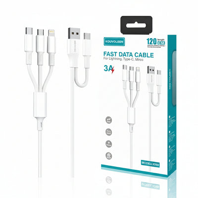Fast Data Cable 3A Multi-Connector Set (Lightning/Type-C/Micro)