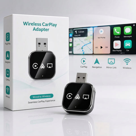 Wireless CarPlay Adapter - 4in1 USB Dongle for Wired to Wireless CarPlay Conversion