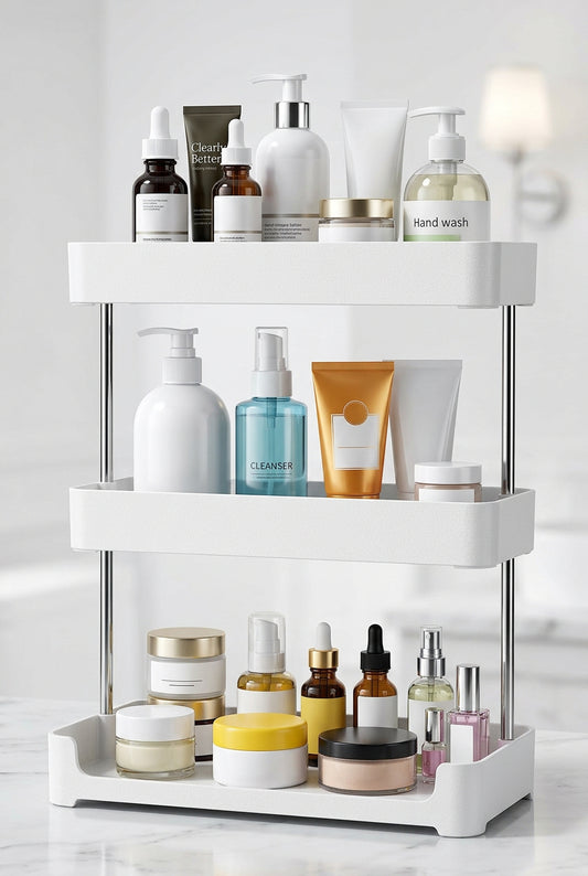 3-Tier Multifunctional Storage Rack - Bathroom & Kitchen Organizer Shelf