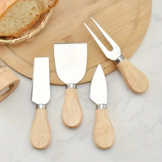 Wooden Handle Cheese Knife Set (Set A)(4 pcs)