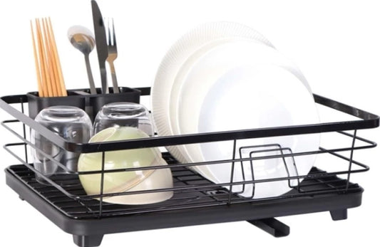 Over-Sink Dish Drying Rack with Utensil Holder