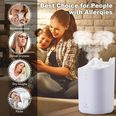 Large Beautiful Mood Two Way Port Humidifier (3.3L) - Alt View