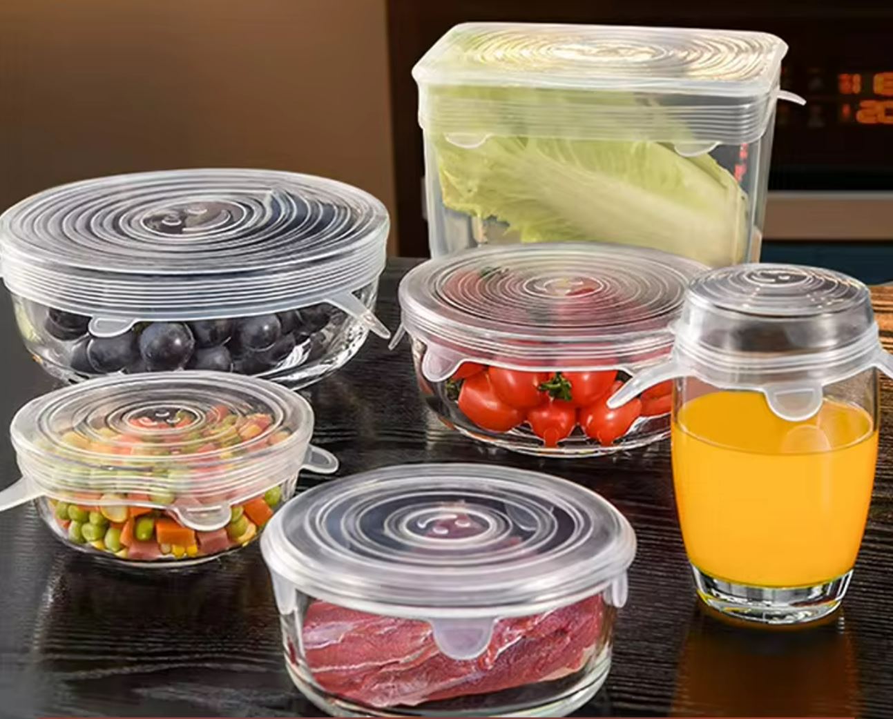 Reusable Stretch Silicone Lids (6 pcs)