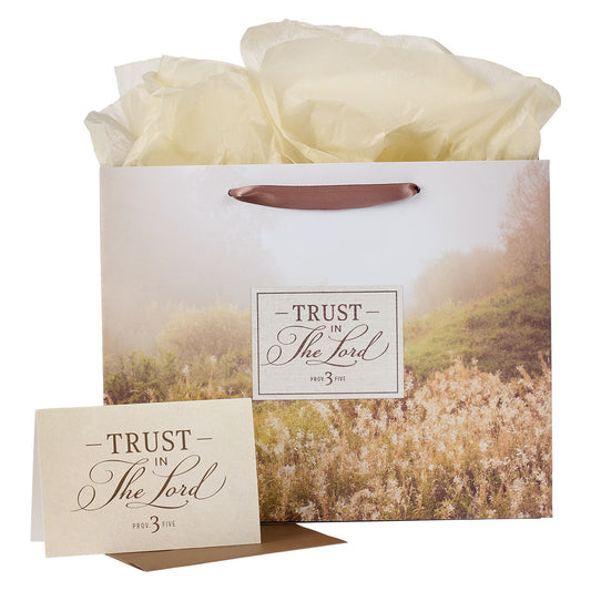 Trust In The Lord Large Landscape Gift Bag With Card - Proverbs 3:5