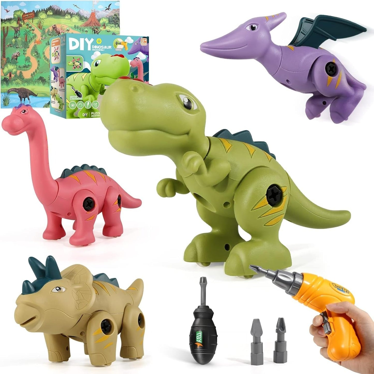 Educational Dinosaur Disassembly Toy Set (4 pcs)