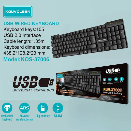 Kouvolsen USB Wired Keyboard KOS-37006
